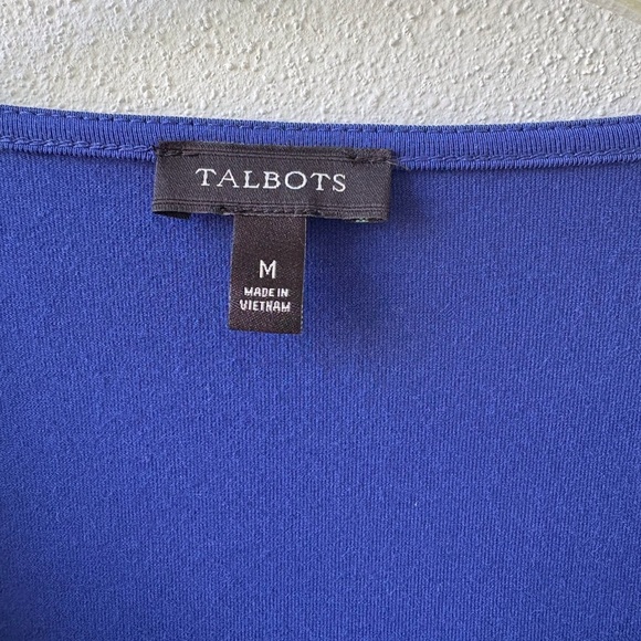 Talbots Size M Cobalt Blue Ruffle Tank Top Closet Basic Career Teacher Office - Picture 2 of 6